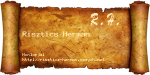Risztics Herman névjegykártya