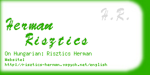herman risztics business card